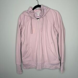 Athleta Triumph Hoodie Womens Large Lavender Purple Full Zip Fleece Thumbholes